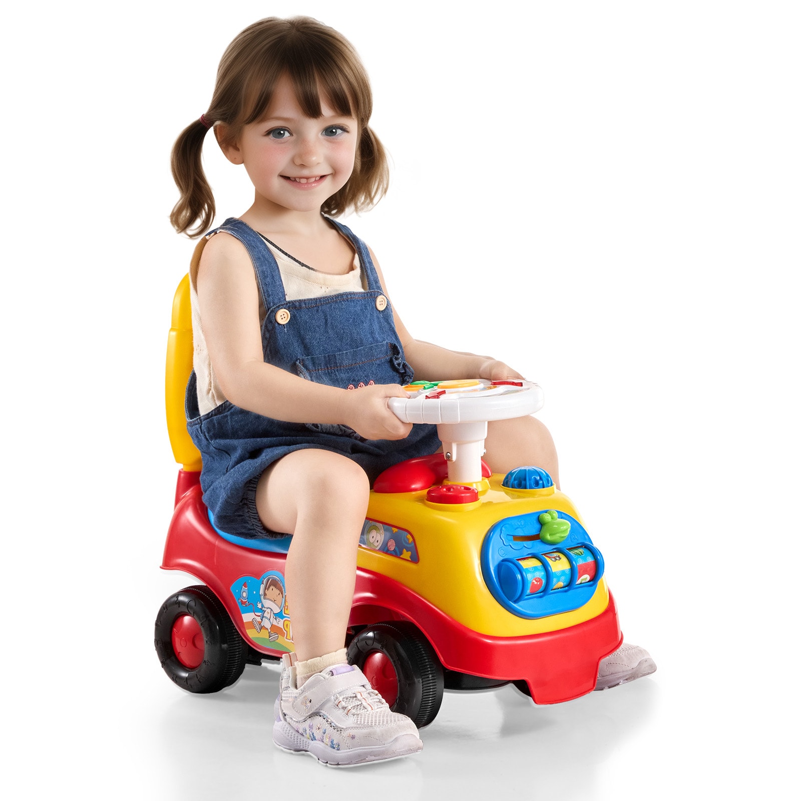 Classic Ride On Push Car For Toddlers With Steering Wheel And Horn_voghion.com
